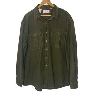 Vtg CC Filson Co. Button Up Shirt Long Sleeve Green Men’s XXL USA